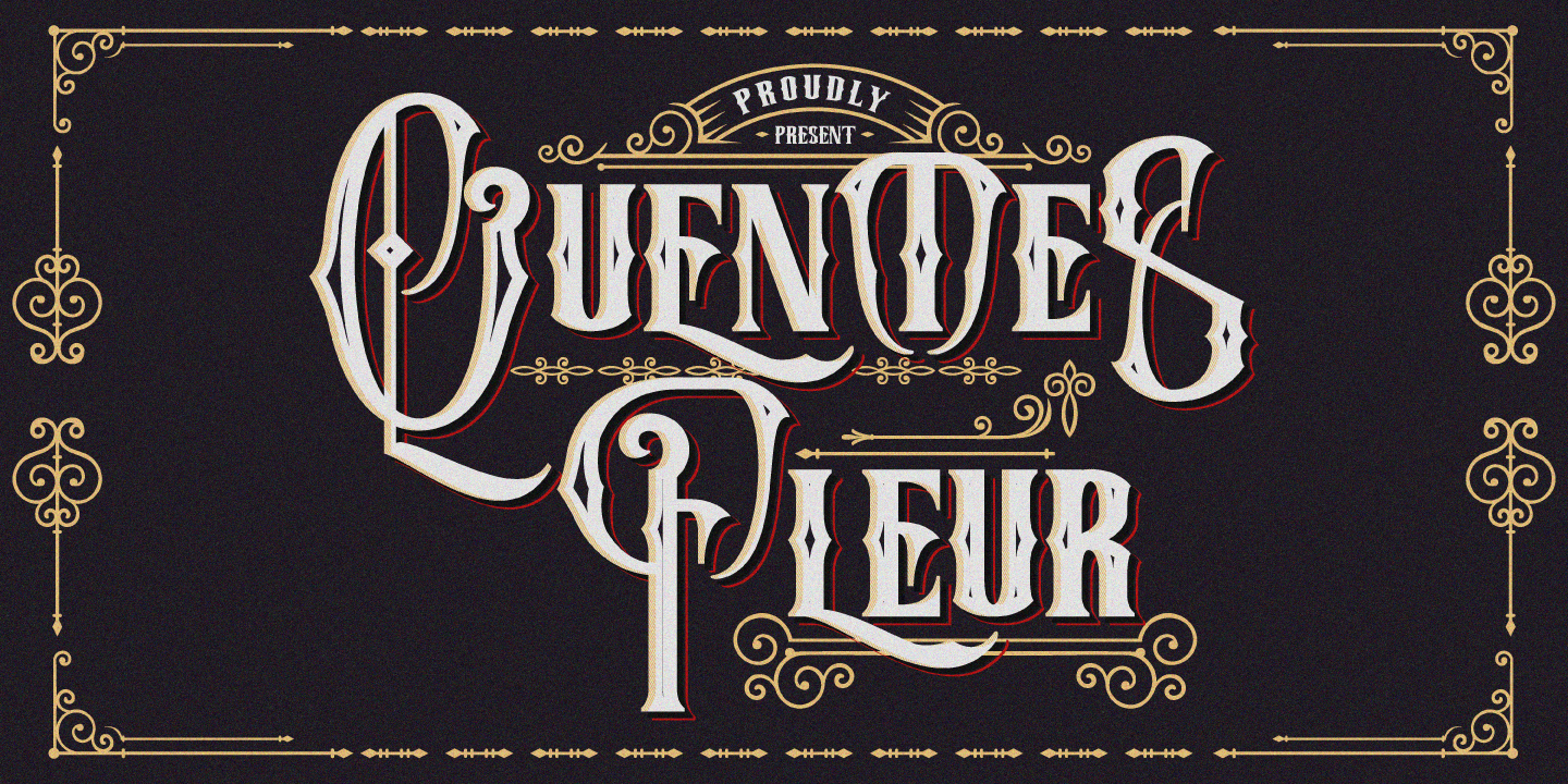 Beispiel einer Quentes Fleur-Schriftart